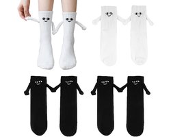 4 Paa Magnetic Hand Socks - Grappige 3D Koppelsokken voor Vrienden en Familie - Originele Cadeaus voor Hem en Haar