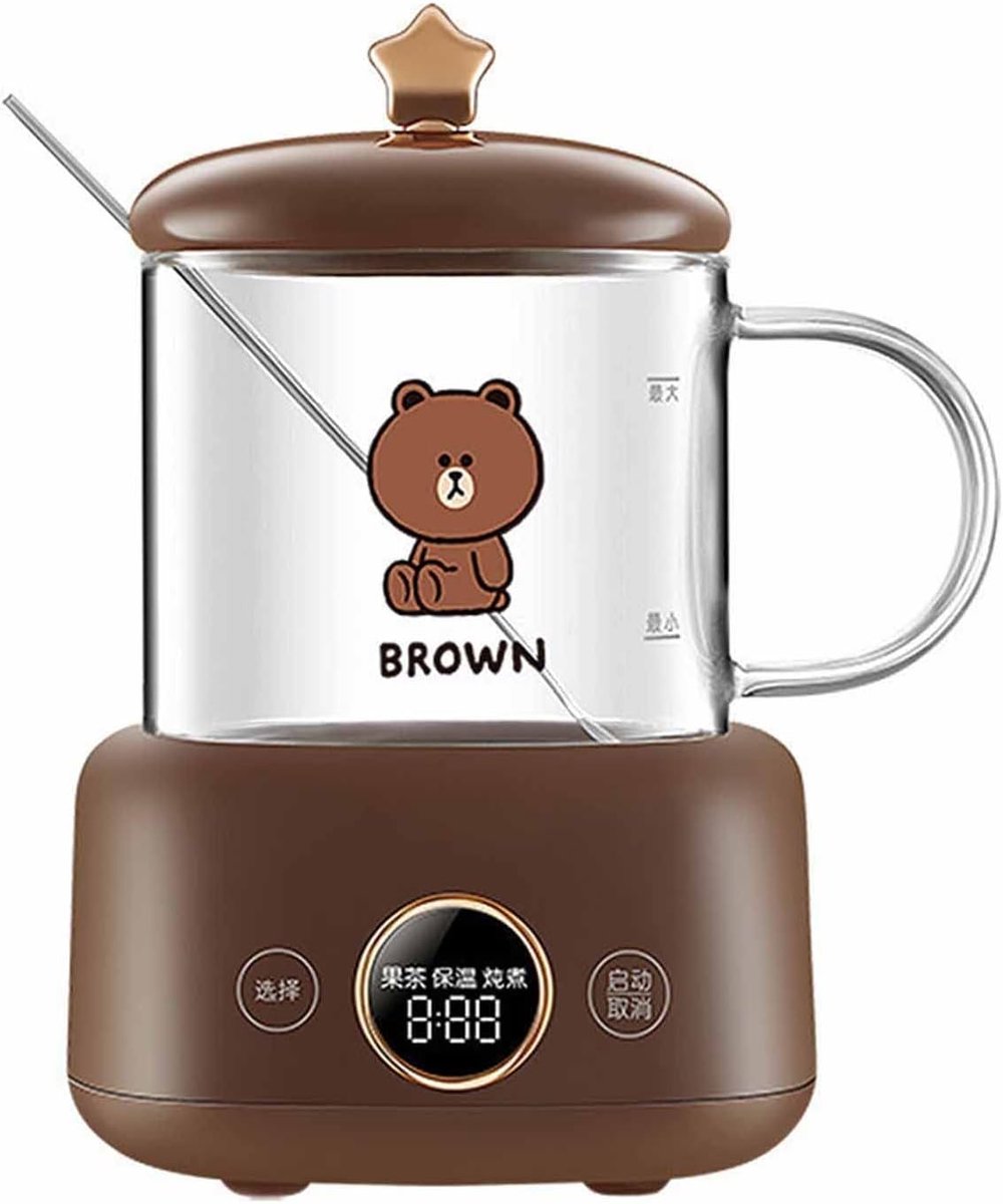 Mini Waterkoker - Heetwaterdispenser - Thee Zetten - Instelbare Temperatuur - 400 ml - Geel Bruin