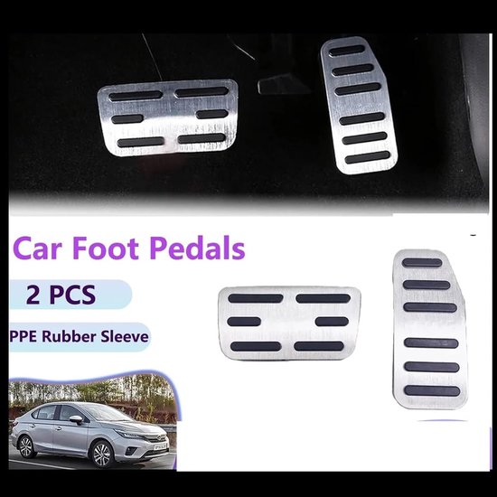 Pedaalhoezen Auto - Voetpedalen Set - Veiliger Rijden - Antislip Ontwerp - 3 Stuks - Zilver — afbeelding 2