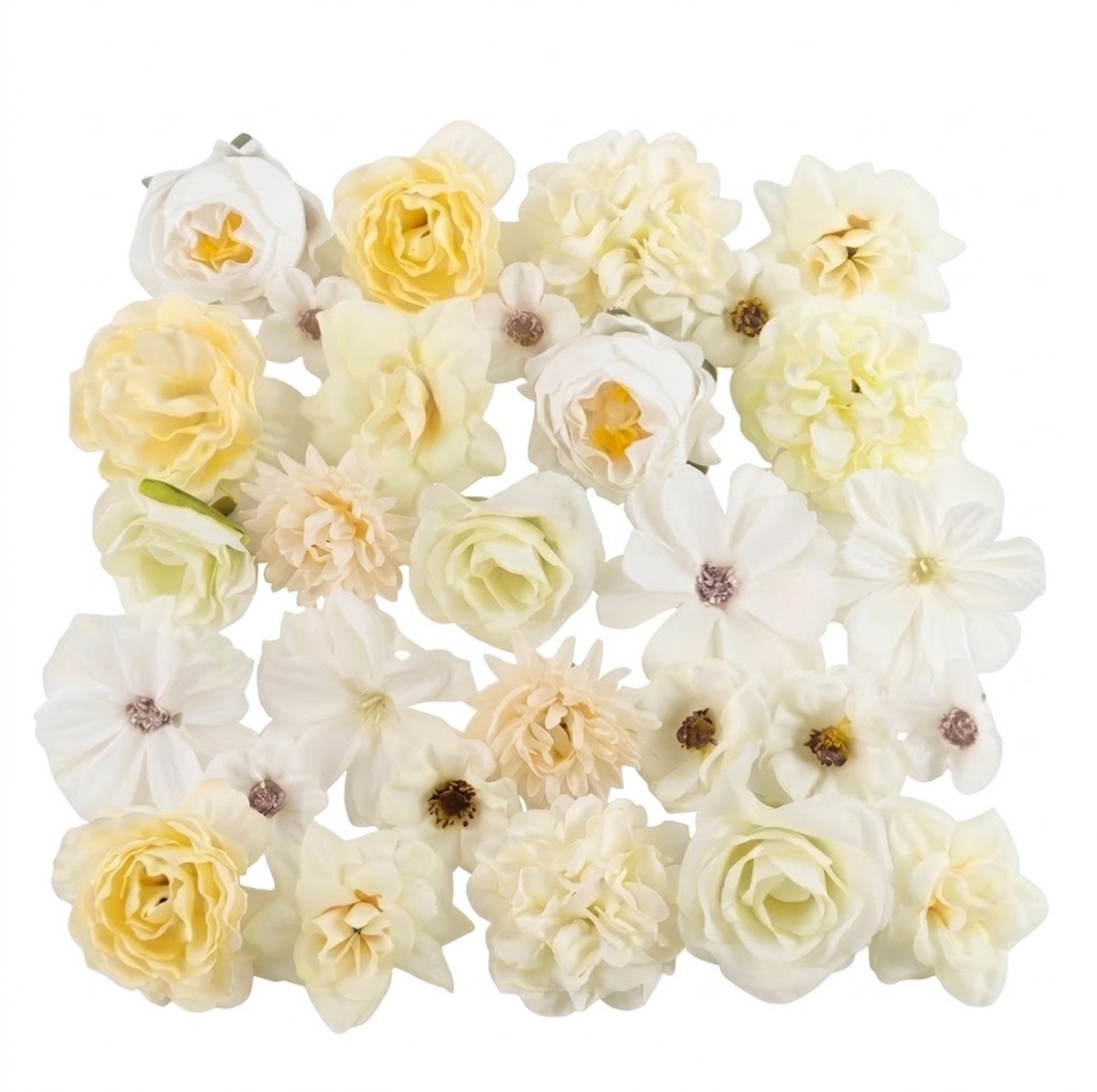 NUVEX Witte kunstbloemen set van 20 stuks kunstbloem decoratie bloemen voor muur krans DIY handwerk bruiloft feest interieur
