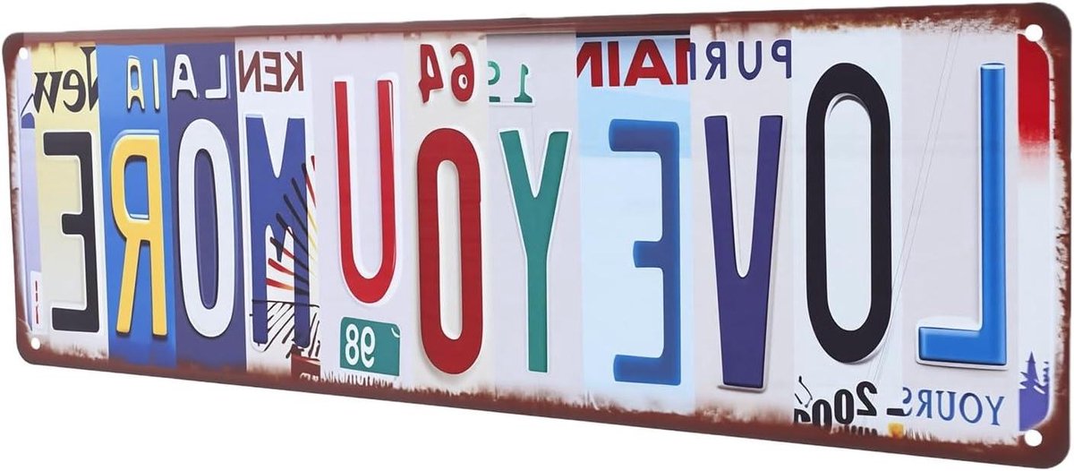 Boven Deur Straatnaambord - Metalen Wandbord - Decoratie Ophangen - Levendig Vintage Design - 46 x 15 cm - Meerdere Kleuren