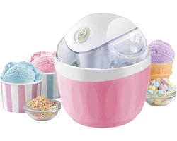 KZQ Automatische IJsbereider - 500ml - Maak Italiaans Schepijs Sorbet En Yoghurtijs In 15 Minuten - Krachtig Voor Thuisgebruik - Roze