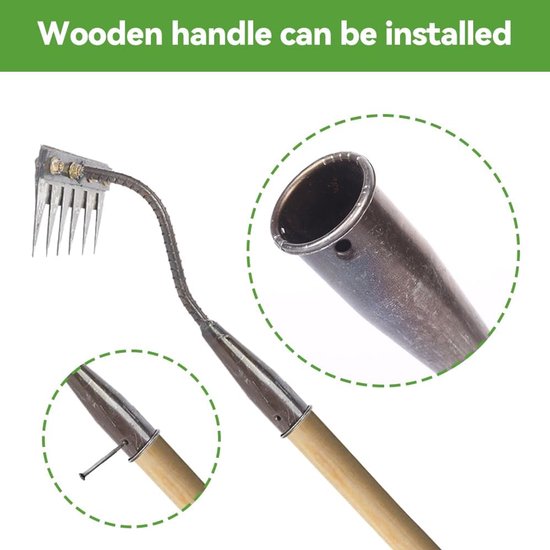 Handwieter 5/6/7/8 tanden - Verwijderbaar, voor wieden/grond/zaaien (7 tanden) — afbeelding 3