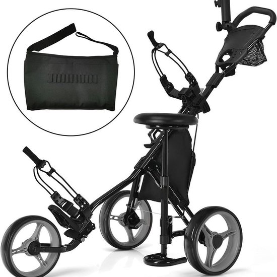 Golfkar Opbergtas - Accessoire Tas - Golf Uitrusting - Robuuste Weerbestendigheid - 39 x 25 x 4 cm - Zwart — afbeelding 3