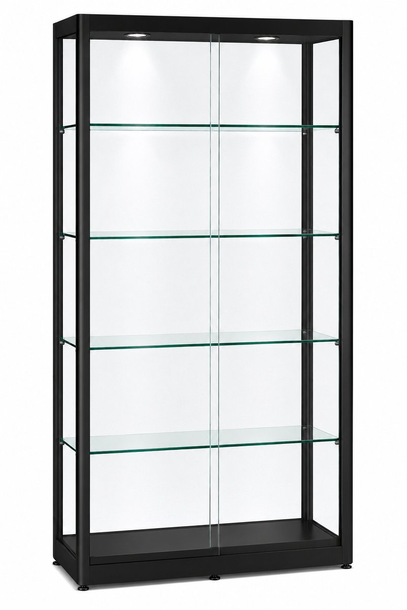 Helioz vitrine Trendline Essential 1000 PVZ met plafondverlichting - zwart