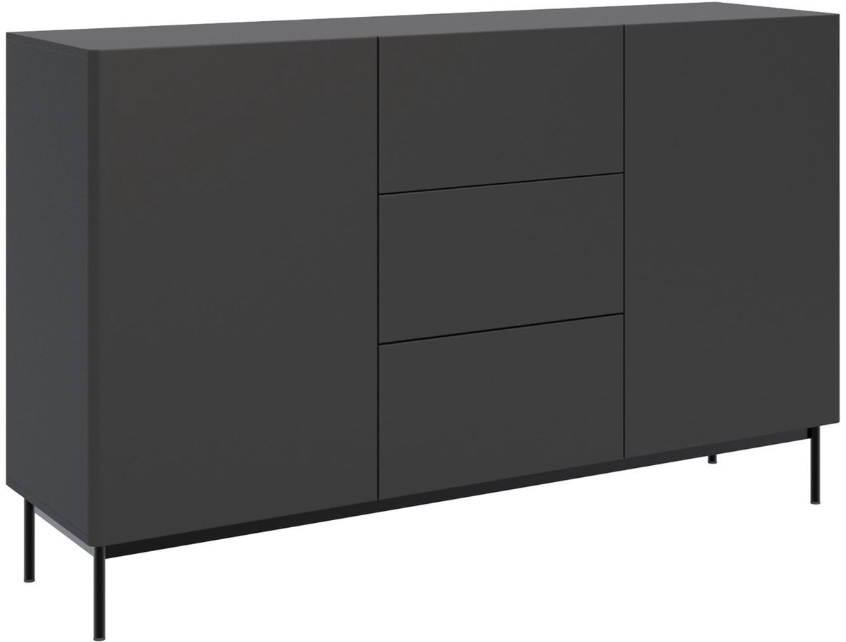 Selsey Olio – Dressoir met 2 deuren en 3 lades - zwart - 160cm