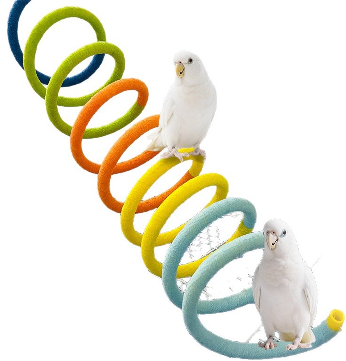Papegaaienspeelgoed - Dopamine-verhogend kleurrijk draaiend speelgoed - Hangende mini-papegaaientunnel - Kruipschommel - Decoratief speelgoed voor de vogelkooi