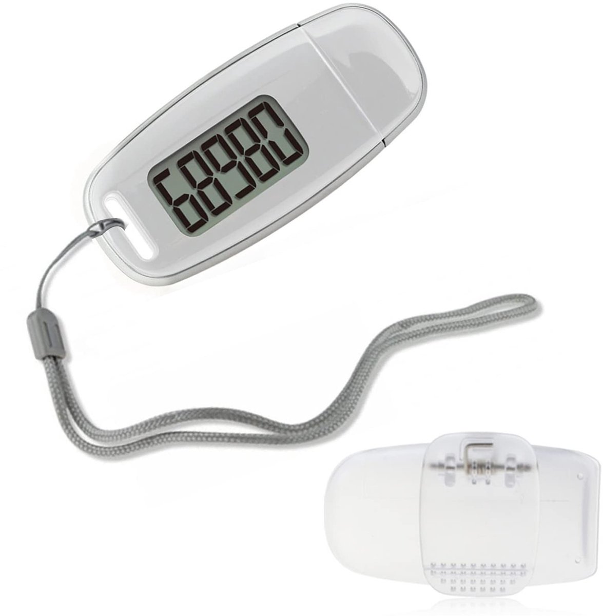 carmdering - Stappenteller - 3D Pedometer - Stappenteller - 3D sensor, tot 99.999 stappen, USB oplaadbaar - Groot LCD-scherm met achtergrondverlichting - 38 gram, met clip en draagkoord - Geen Bluetooth, direct te gebruiken - Voor hardlopen,fitness