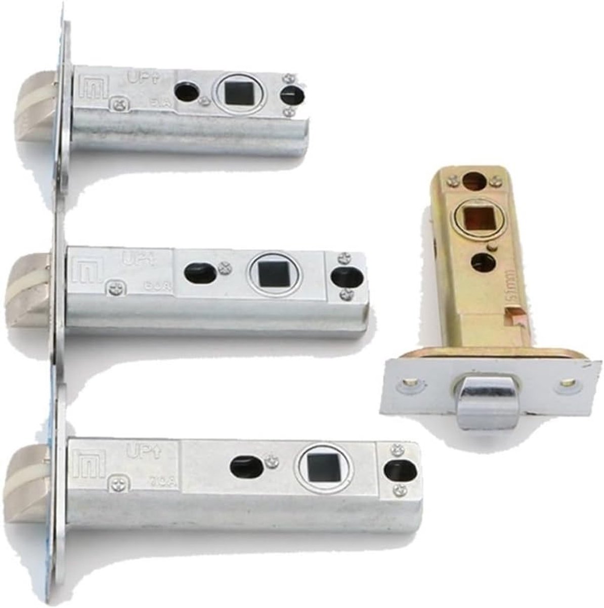 Deurstangslot Cilinderslot - Badkamer Slot Enkele Tong - Deuren Beveiligen - Boor- en Wrikbeveiliging - 70mm Marge - Zilver