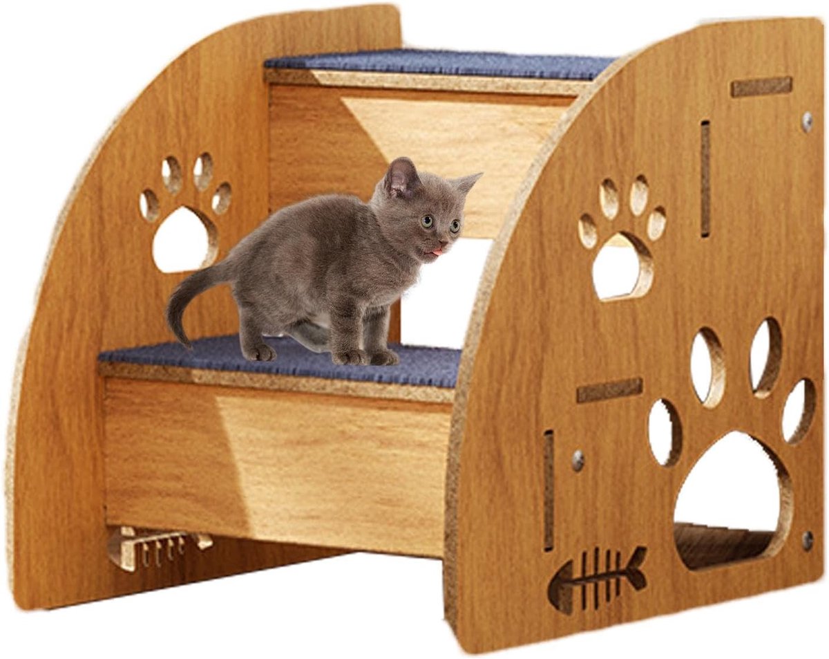 Huisdieren Trappetje - Honden trapjes Bedtrap - Huisdieren Mobiliteit - Antislip Mat - 4 Treden - Meerkleurig