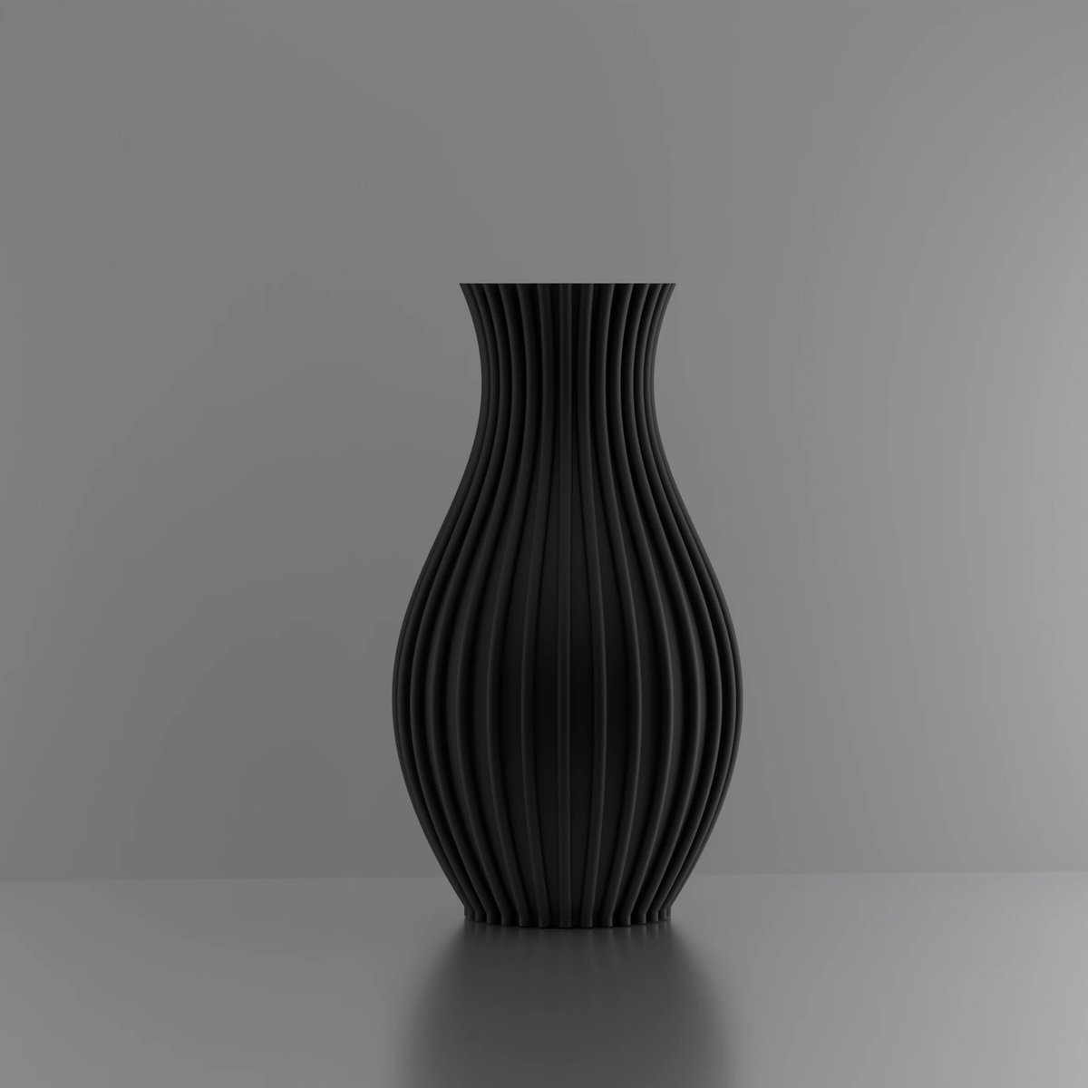 3d-gezellig Prinses - Grote Vaas - Waterdicht - Zwart - Maat 40 cm - Kunststof - Modern - Bloemenvaas - 100% gerecycled PLA (bioplastic)