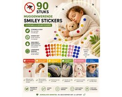 JN® Muggenstickers - Smileys - Citronella Geurstickers - Volwassenen & Kinderen - Muggen & Insecten