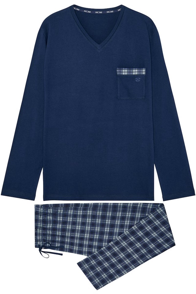 HOM - Sid Pyjama set lange mouw/lange broek - Navy - mannen - S