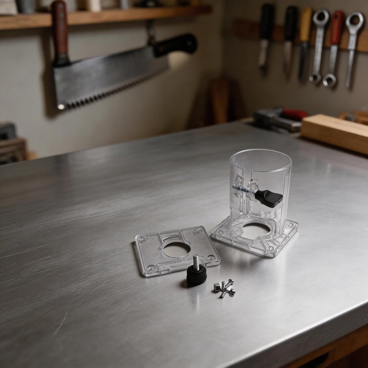 Router Trimmer Basis - Rand Afwerking - Nauwkeurig Trimmen - Transparante Kunststof - 8x8 cm - Transparant