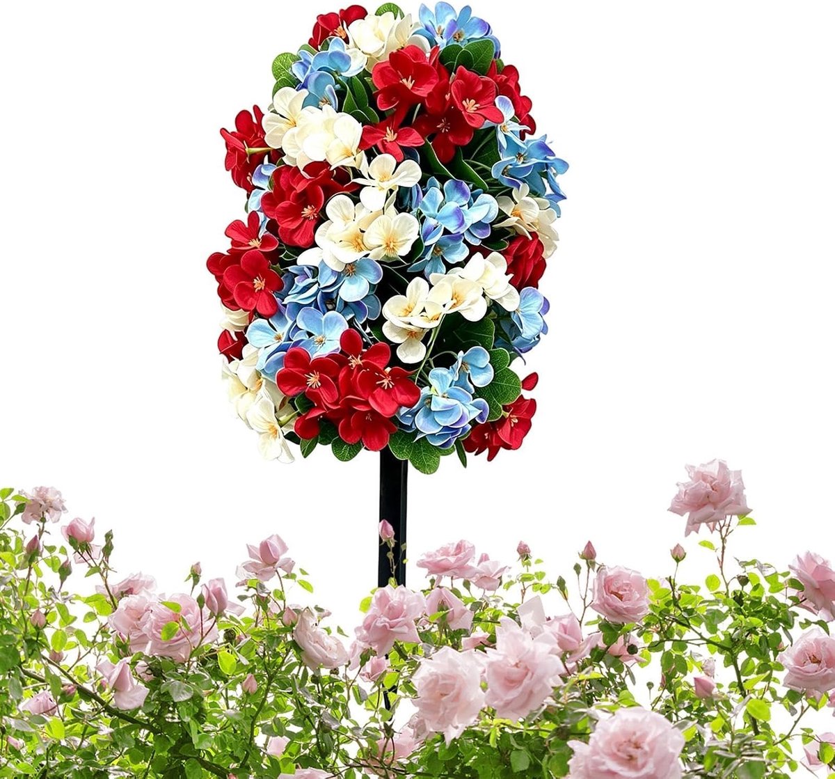 Kunst Hortensia Boom - Nep Bloemenboom - Buiten Decoratie - Weerbestendig Ontwerp - 52 cm 