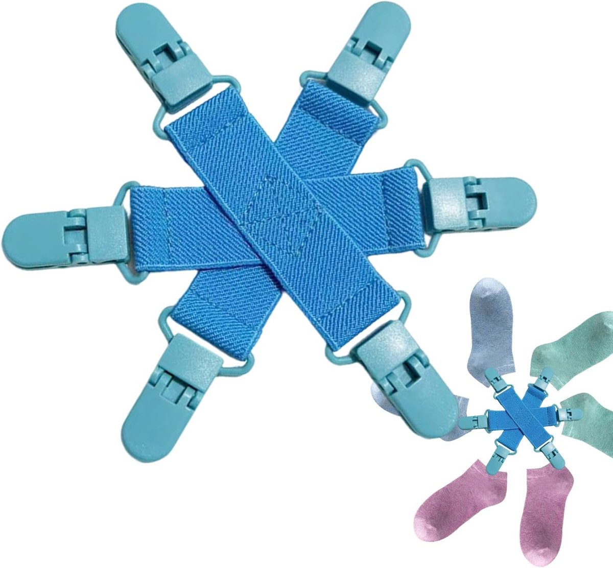 Lakenhouder - Bedrijfshouder Clip - Beddengoed Organiseren - Knooppreventief Wassen - 14 x 14 x 1.8 cm - Wit