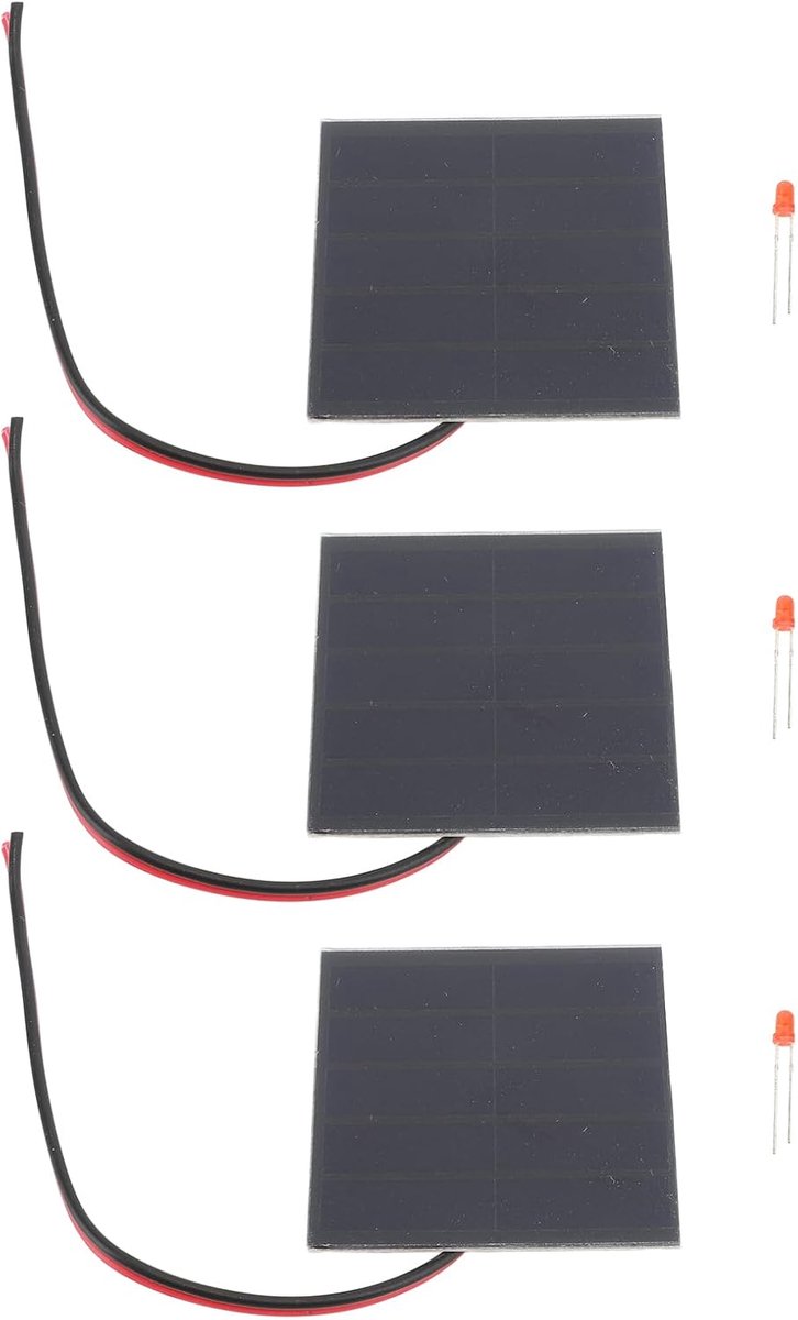 Zonnepanelen Set - Zonnecellen Kits - DIY Projecten - Monokristallijn Silicium - 1W - Zwart