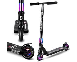Suotu Stuntstep - Step - Kinderstep - Silent axle - Speelgoed Jongens/Meisjes - Maximale stuurhoogte: 78 cm - Aluminium - Zwart/NEO