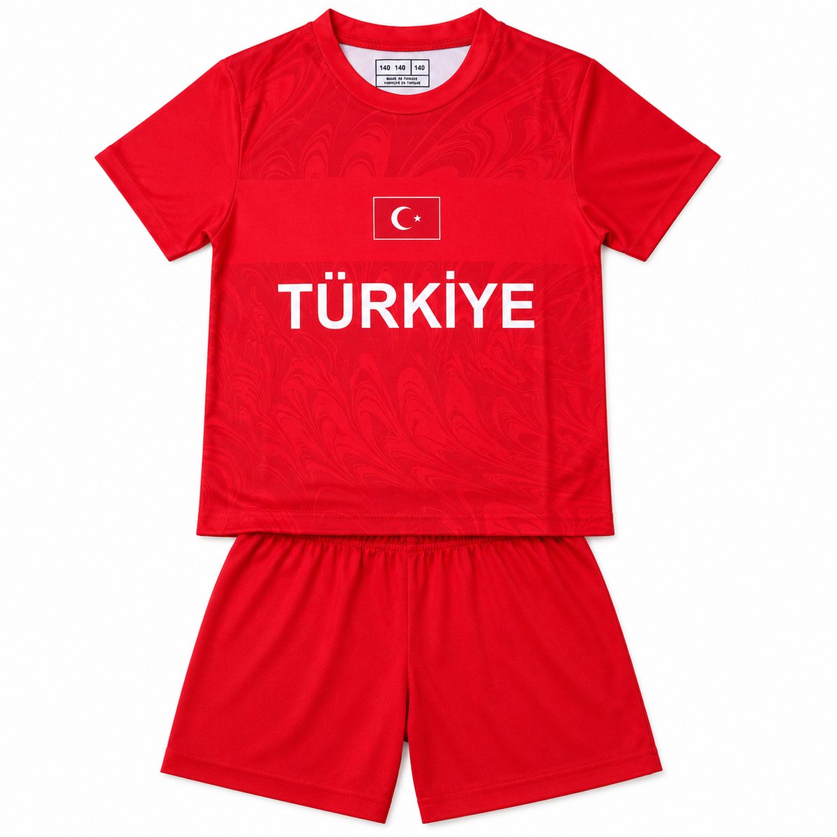 Turkije Voetbaltenue Kinderen – Shirt & Short Set – Türkiye Voetbalpak – Kinder Voetbalset Rood - Maat 176
