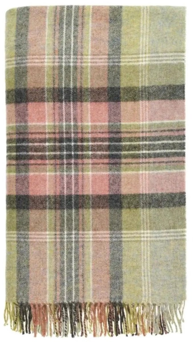 Plaid Kintyre Groen - Shetland Lamswol - 140x185 - Bronte by Moon Scotland