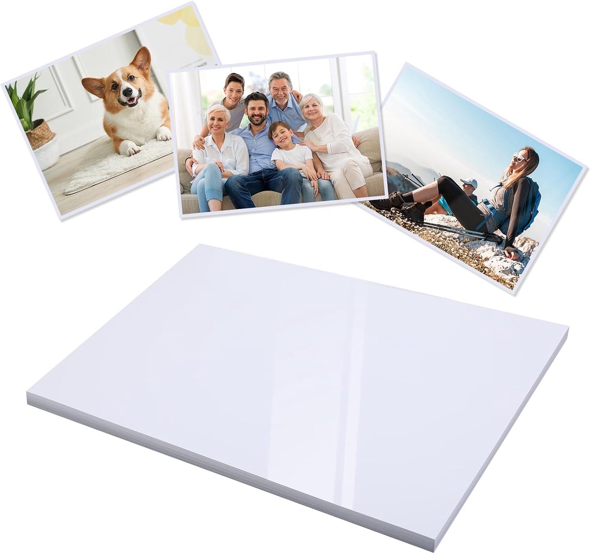 SnelShoppen - Foto Papier A4 Hoogglans - 50 Vel - 200 g/m² - Direct Dry - Ideaal voor Inkjet Printers - Helder Wit voor Foto's, Kaarten en Creatieve P