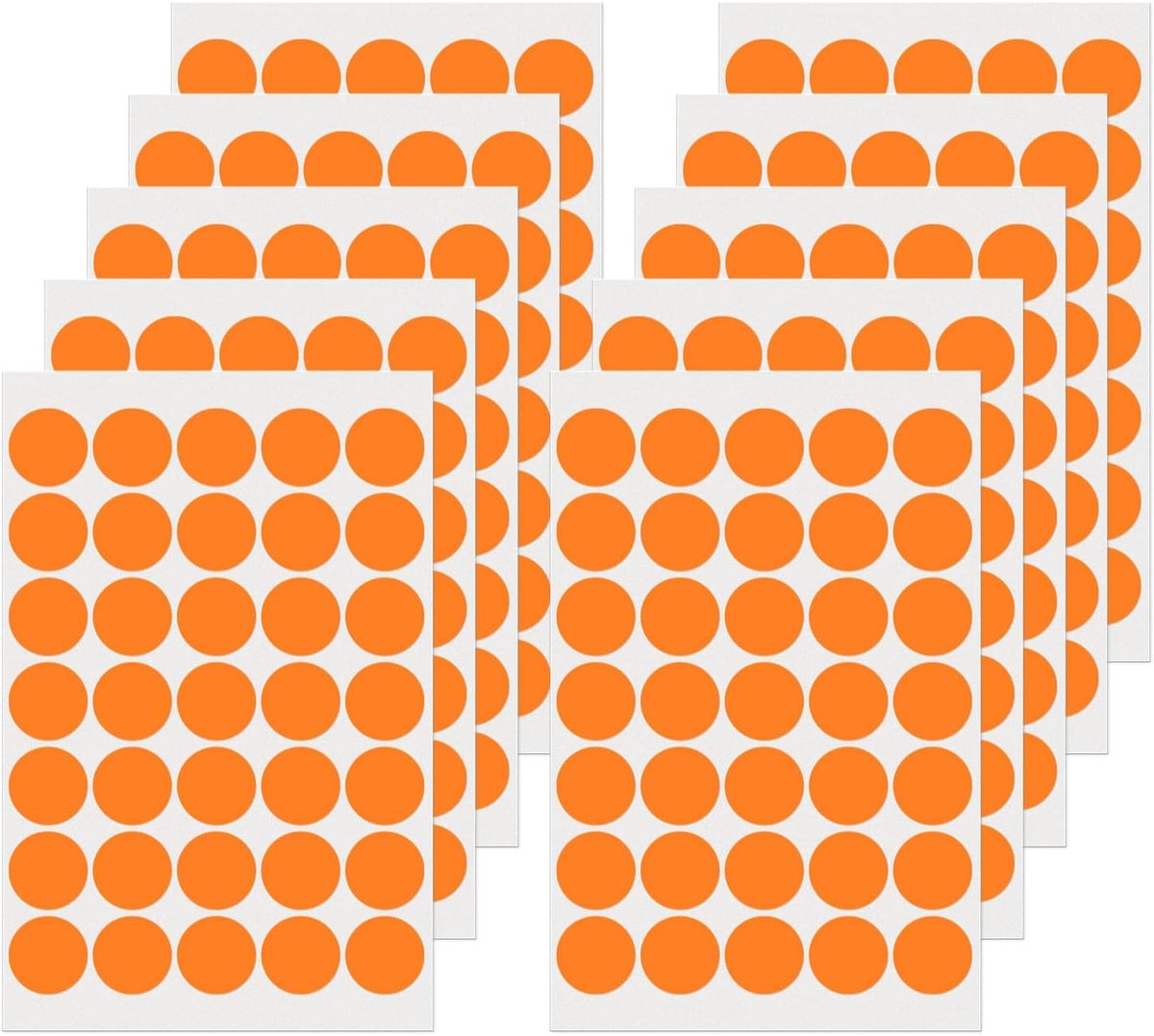 SnelShoppen - Oranje Ronde Labels 25mm - Kleurgecodeerde Circulaire Dotte Vinyl Waterdichte Zelfklevende Verwijderbare Naamstickers voor Thuis, Kantoo
