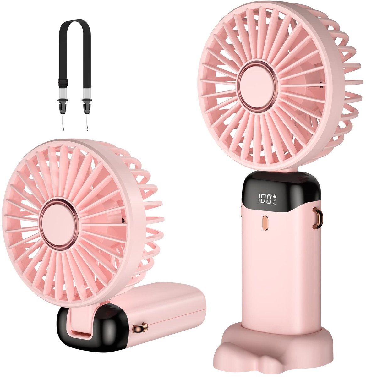 Handventilator - Mini Ventilator - Hand Ventilator - Mini ventilator Oplaadbaar - Mini Ventilator Usb - Roze