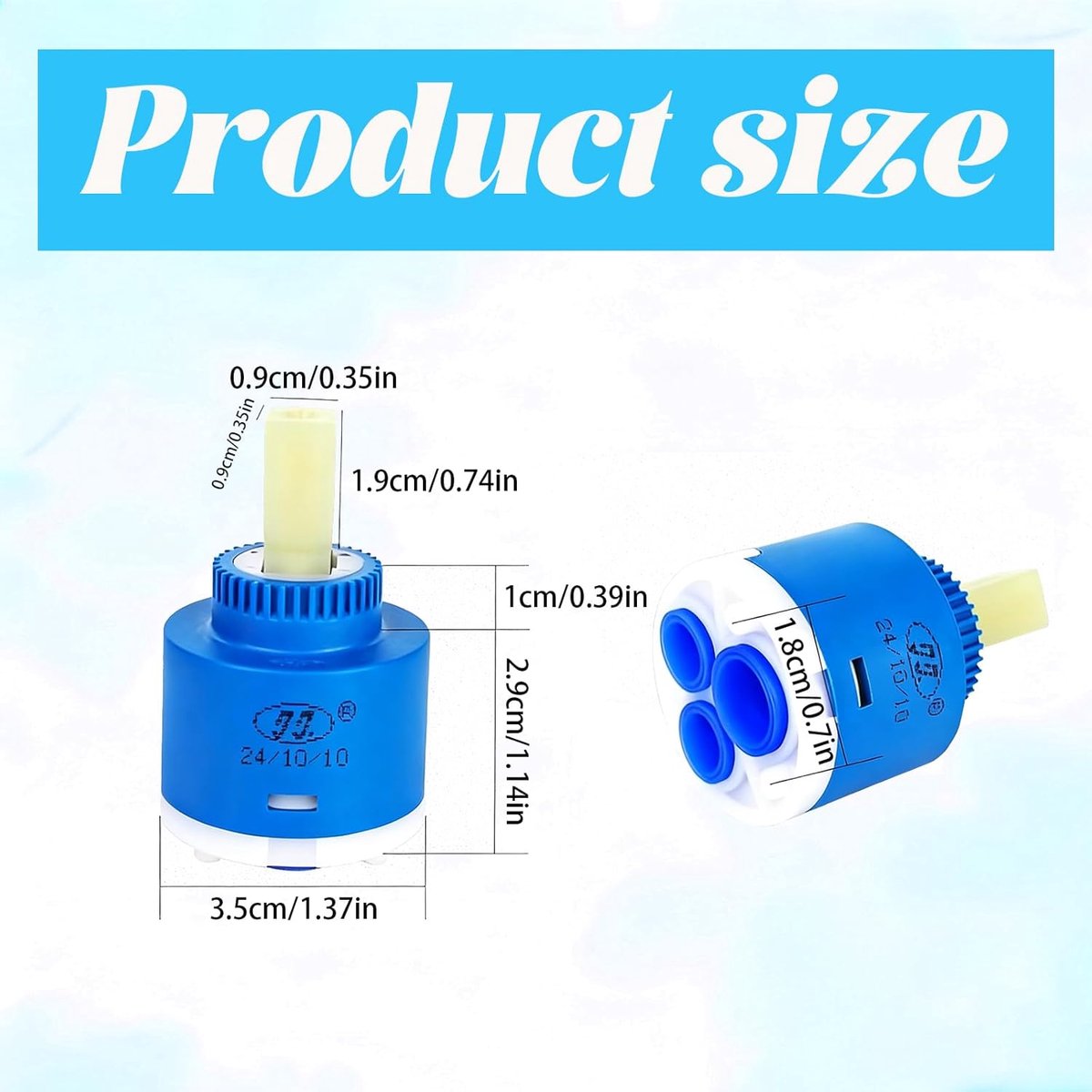 SnelShoppen - 2x 35mm Waterfilter Cartridges voor Kraan - Duurzame Keramische Filters voor Drinkwater - Geschikt voor Mengkranen, Wastafels en Douche