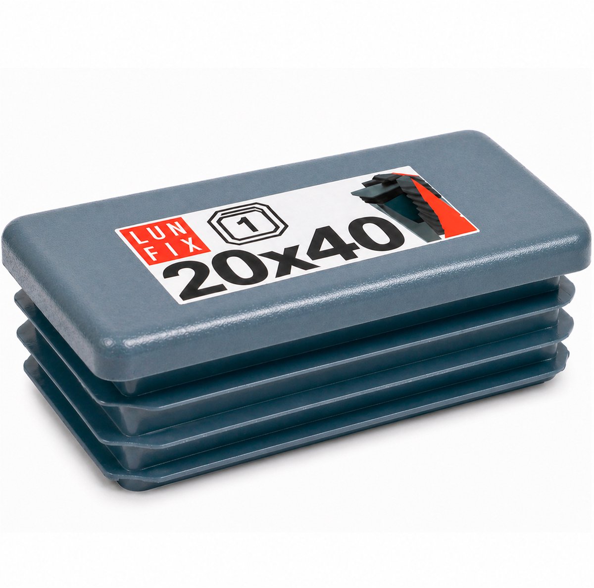 LUN FIX - Kunststof lamellenstoppen - 20x40 mm - 1 stuk - antraciet - buisstoppen