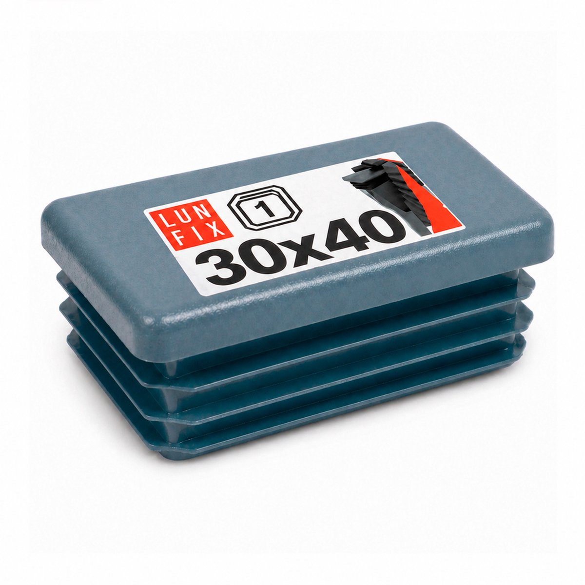 LUN FIX - Kunststof lamellenstoppen - 30x40 mm - 1 stuk - antraciet - buisstoppen