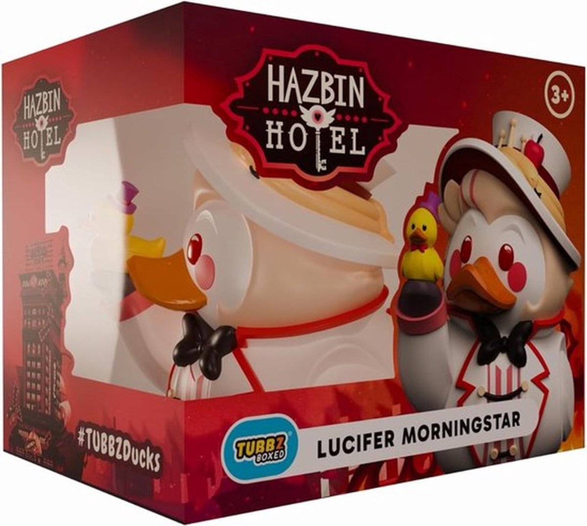 SnelShoppen - TUBBZ Box Edition Cosplaying Rubber Duck Lucifer Morningstar - Collectible Vinyl Figuren voor Hazbin Hotel Fans - Eco-vriendelijk