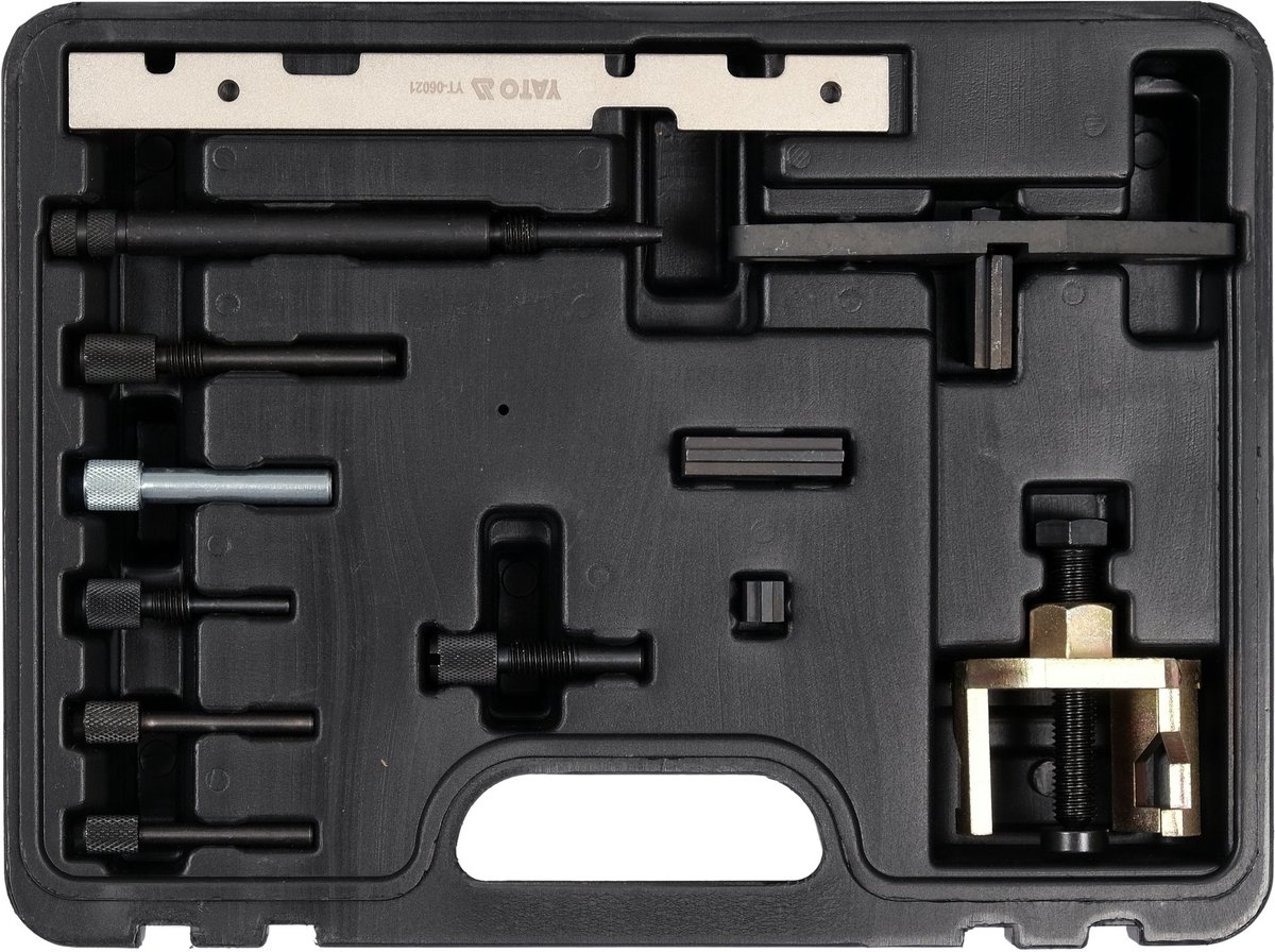 YATO YT-06021 Professionele Distributie Timing Blokkeerset – Voor Ford, Mazda & Volvo – Benzine & Diesel – Krukas, Nokkenas, Vliegwiel Borgset & Poelietrekker – Inclusief Koffer