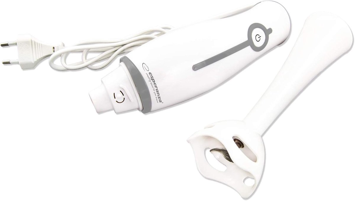 SnelShoppen - Hand blender Frappè 250W wit-grijs - Keuken mixer met 1 snelheidsstand, 1 meter kabel - Ideaal voor smoothies, sauzen en babyvoeding