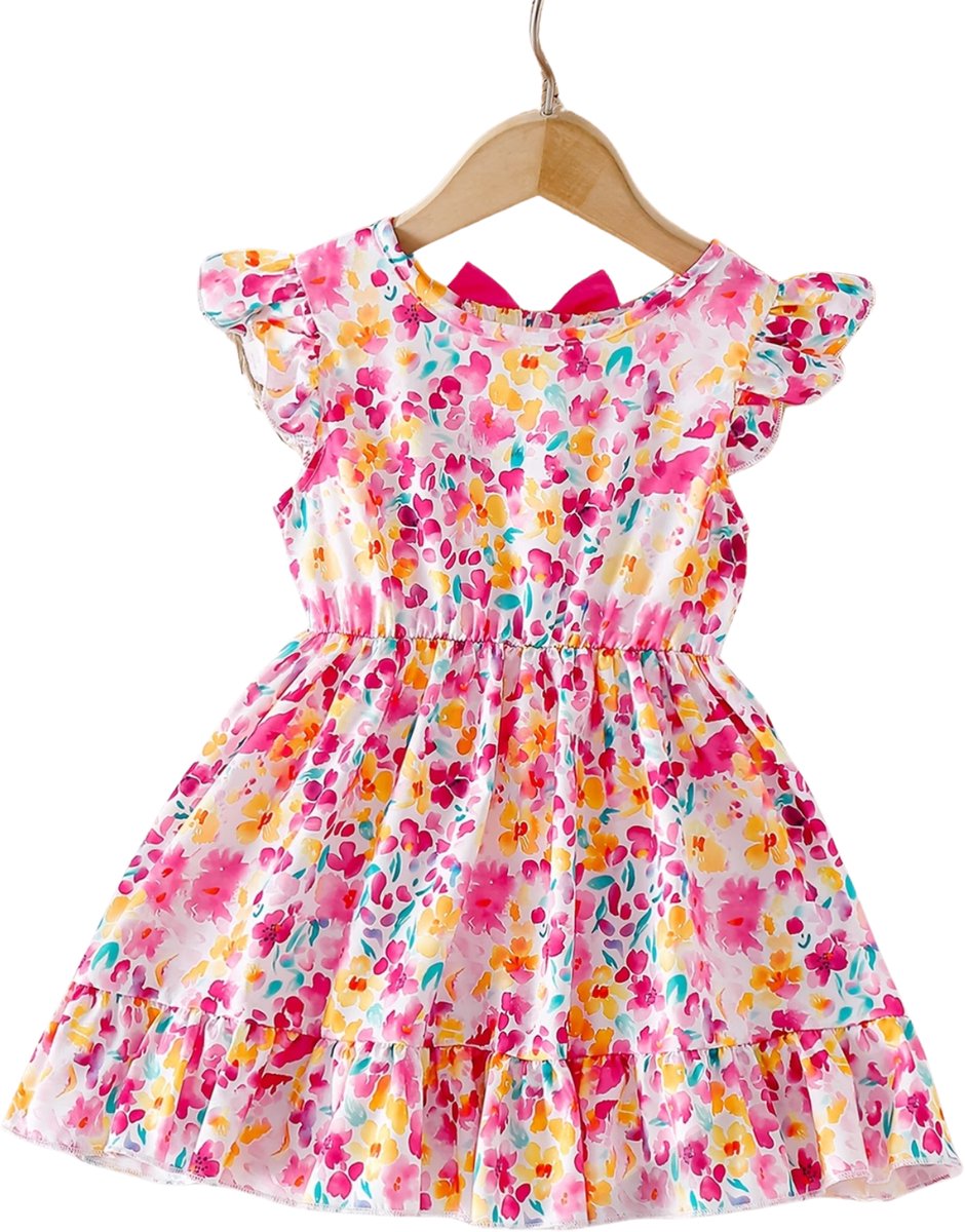 Currero Zomerjurk Meisjes Zomerjurken Kinderen Jurk Meisje Ibiza Stijl Sundress Kinderkleding Meerkleurig 3-4 Jaar Multicolor