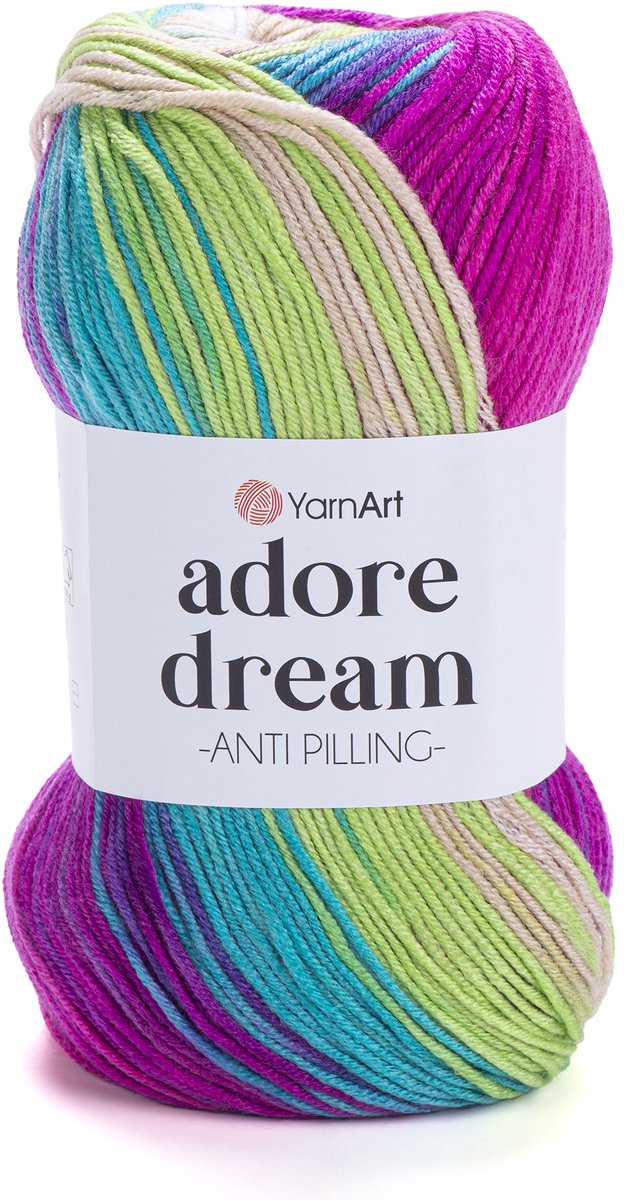 YarnArt Adore Dream – Anti-Pilling Acryl Garen met Kleurverloop – Zacht & Kleurvast – Ideaal voor Kleding en Accessoires - Kleur 1063