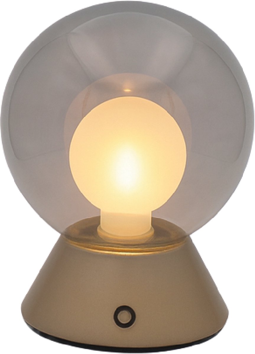 Luxus Europe - Tafellamp Touch Nora Goud - Draadloze LED Tafellamp Binnen - USB-C Oplaadbaar - Touchbediening - Dimbaar - 3 Lichtkleuren