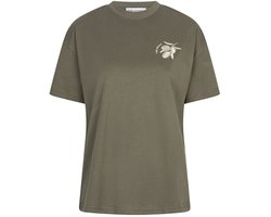 Lofty Manner T-shirt T Shirt Imma Boxy Regular Rh18 352 Kaki Dames Maat - L