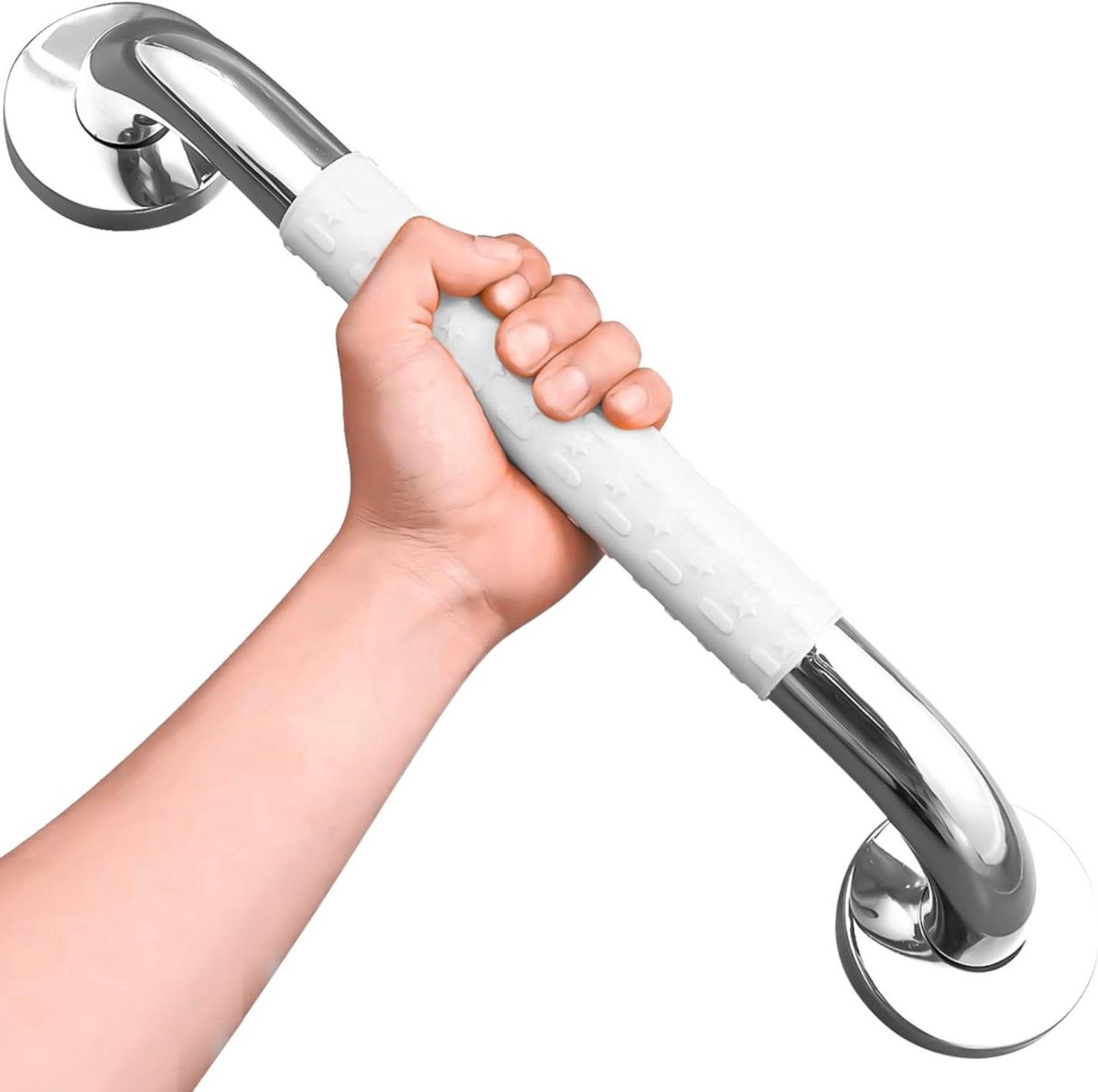 Badkamer handgreep - Veiligheidsgreep douche - Veilig douchen - Antislip nylon grip - 40 cm - Wit