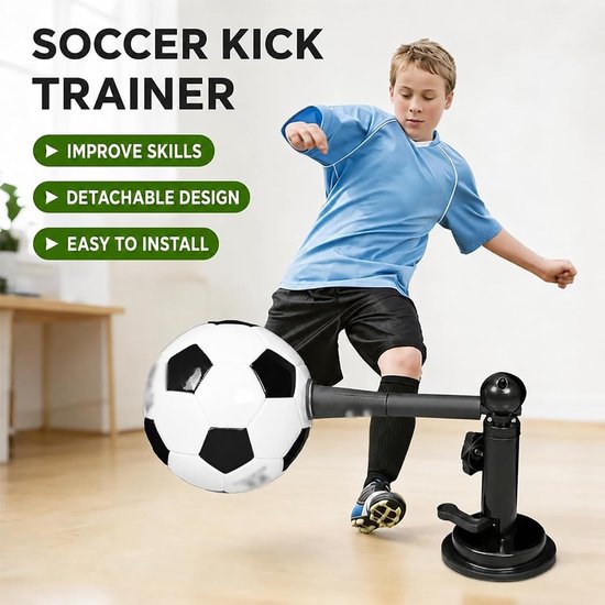 Voetbaltrainer - Schottrainer Solo - Balcontrole Verbeteren - 360 Graden Draaibaar - One Size - Zwart — afbeelding 2