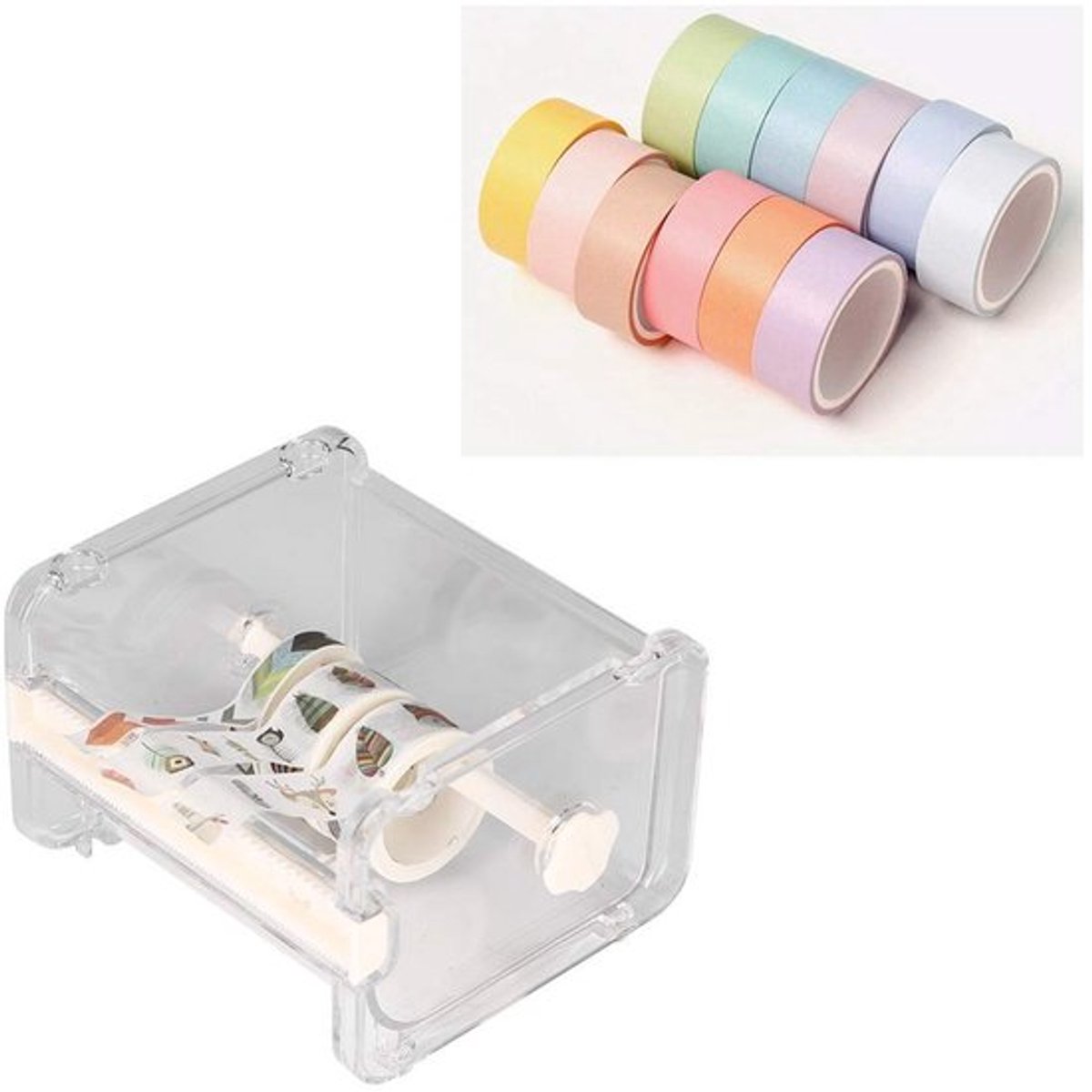 Tapedispenser 2-in-1 Ontwerp - Tape Houder - Tapesnijder - Antislip - Duurzaam - Snelle Bediening - Tapehouder