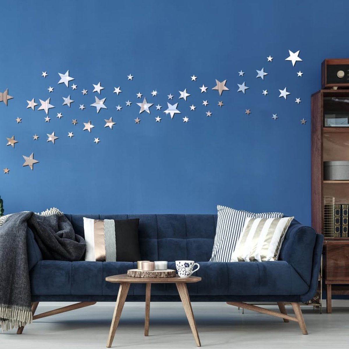 Spiegel muurstickers sterren - 3D-wandtattoo - afneembare acrylster - decoratie voor woonkamer en slaapkamer - ShopVlot