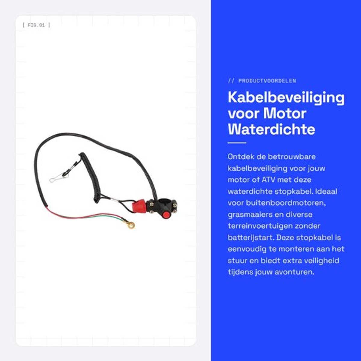 Kabelbeveiliging voor Motor - Waterdichte Stopkabel - 12V Stuurhouder - Flexibele Kabelbinders - Geschikt voor Buitenboordmotoren