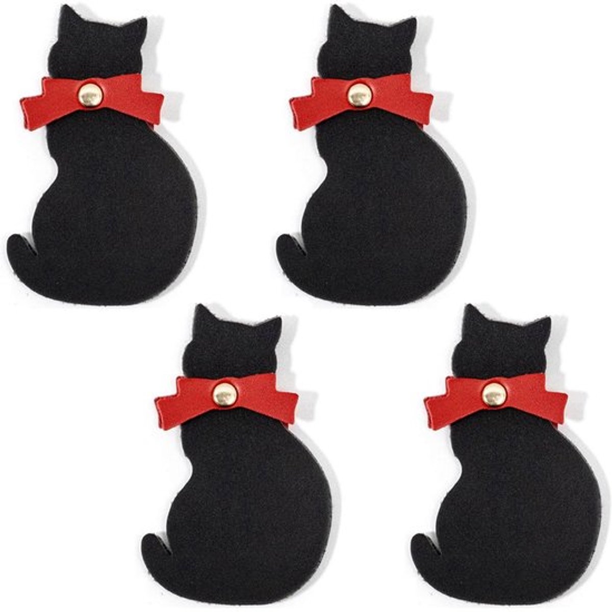 Bladwijzer Driedimensionaal - Kattenbladwijzer - Magnetische Bladwijzer - Cadeau - PU Leer - 4 Stuks - 7 x 4,5 cm - Boekmarker