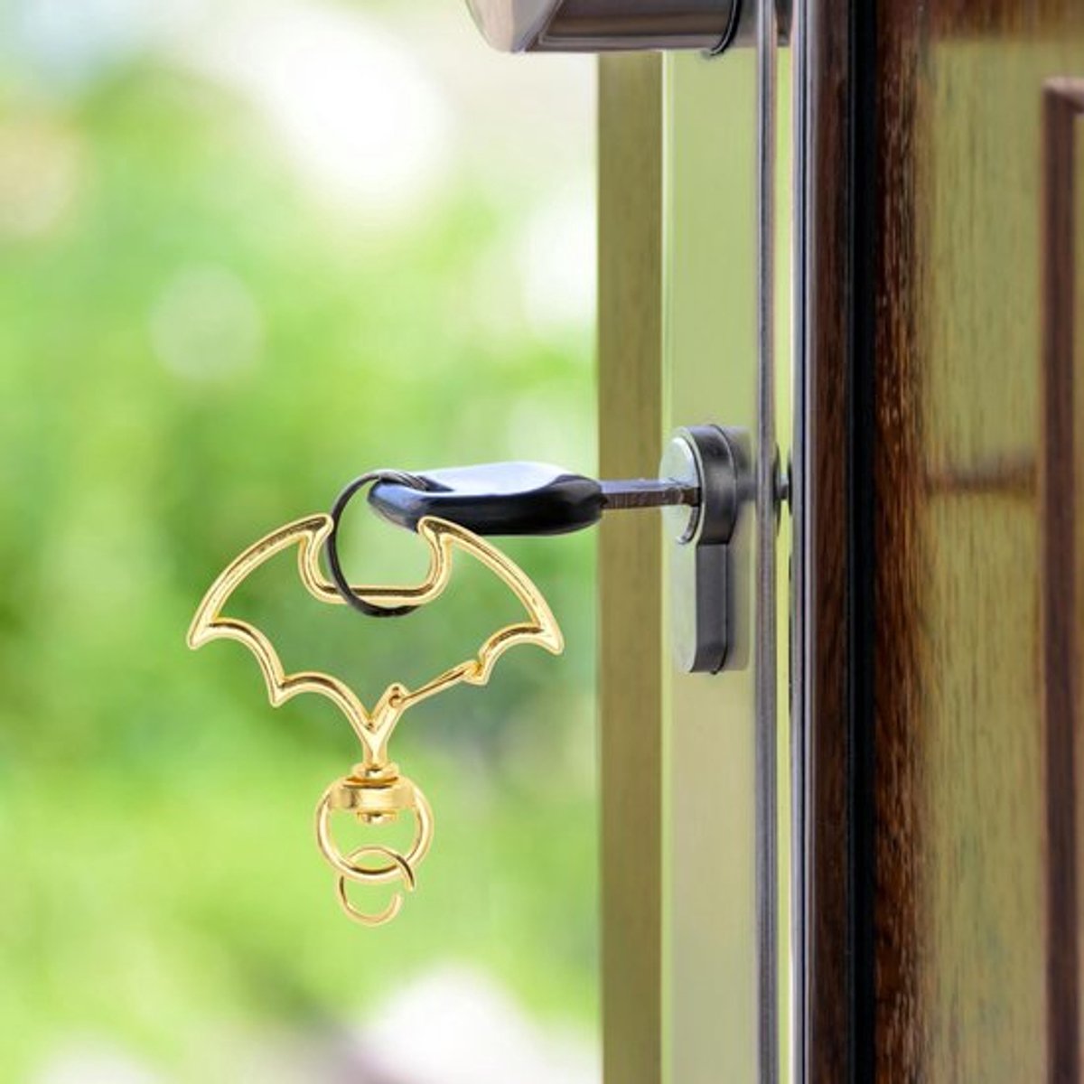 Sleutelhanger Goudkleurig - Karabijnhaak Sleutelhanger - Sleutelringen - Vleermuisvormige Sleutelhanger - 10 Stuks - Robuuste Zinklegering - Sleutelring