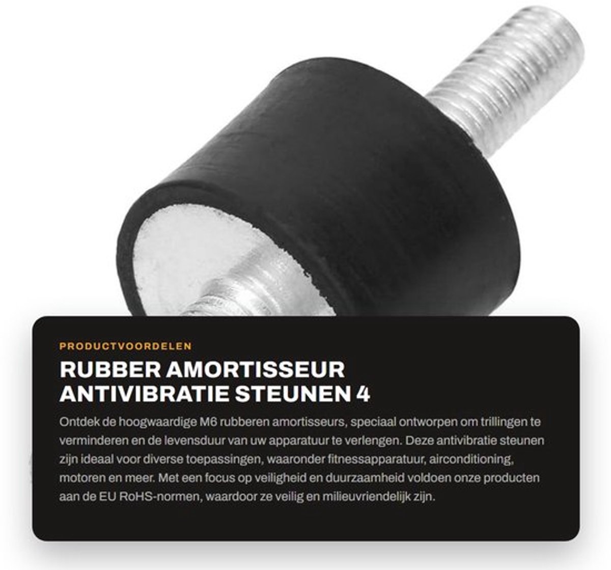 Silentblock M6 - 4 Stuks - Rubber Schokdemper - Antivibratie - Duurzaam - Hoge Treksterkte - Veilig in Gebruik - Rubber Demper