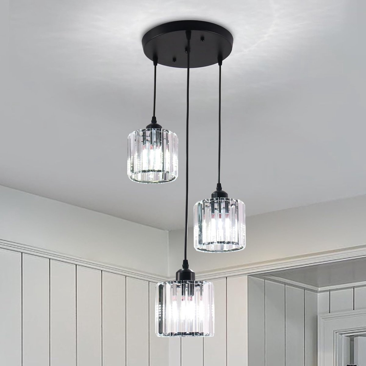 hanglampen glas - hoogte verstelbaar - moderne stijl - sfeervolle verlichting voor eetkamer - SnelShoppen