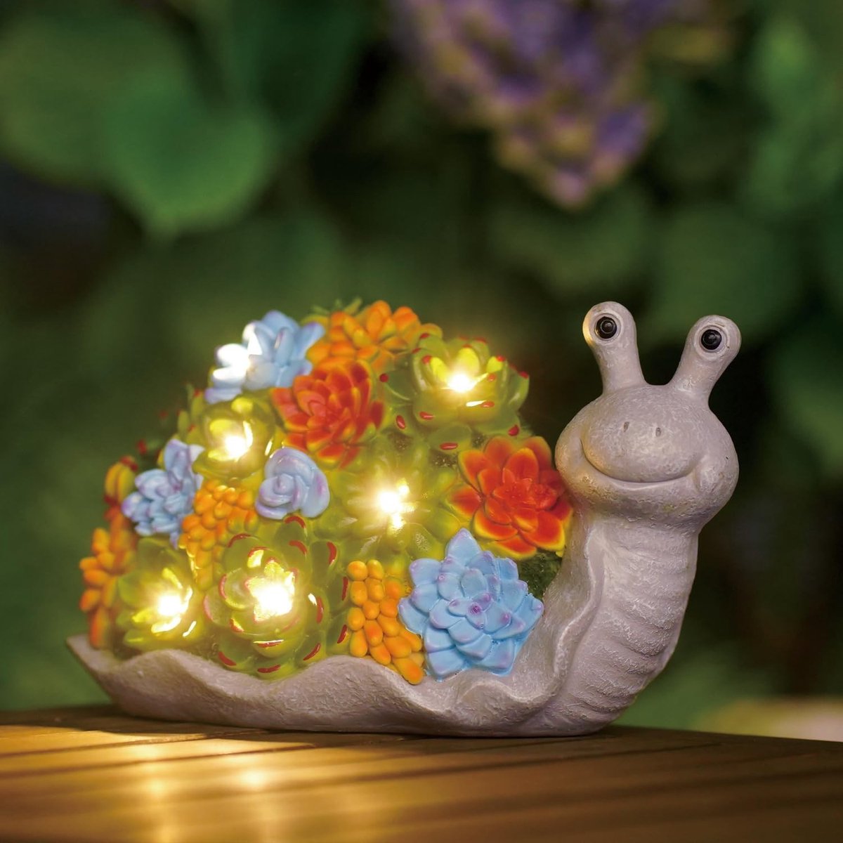 Decoratieve Slakken met Zonne-energie voor Tuin - Weerbestendige Tuindecoratie met Succulenten - Leuke Cadeaus voor Moeder en Verjaardagen in de Woonkamer en op het Balkon