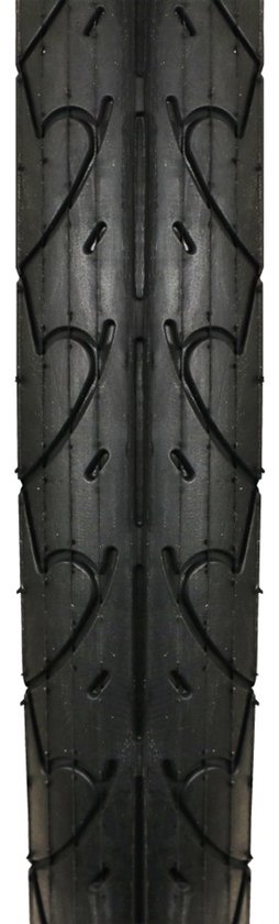 Zwarte fietsband met hartjesprofiel, maat 12 1/2 x 2 1/4.