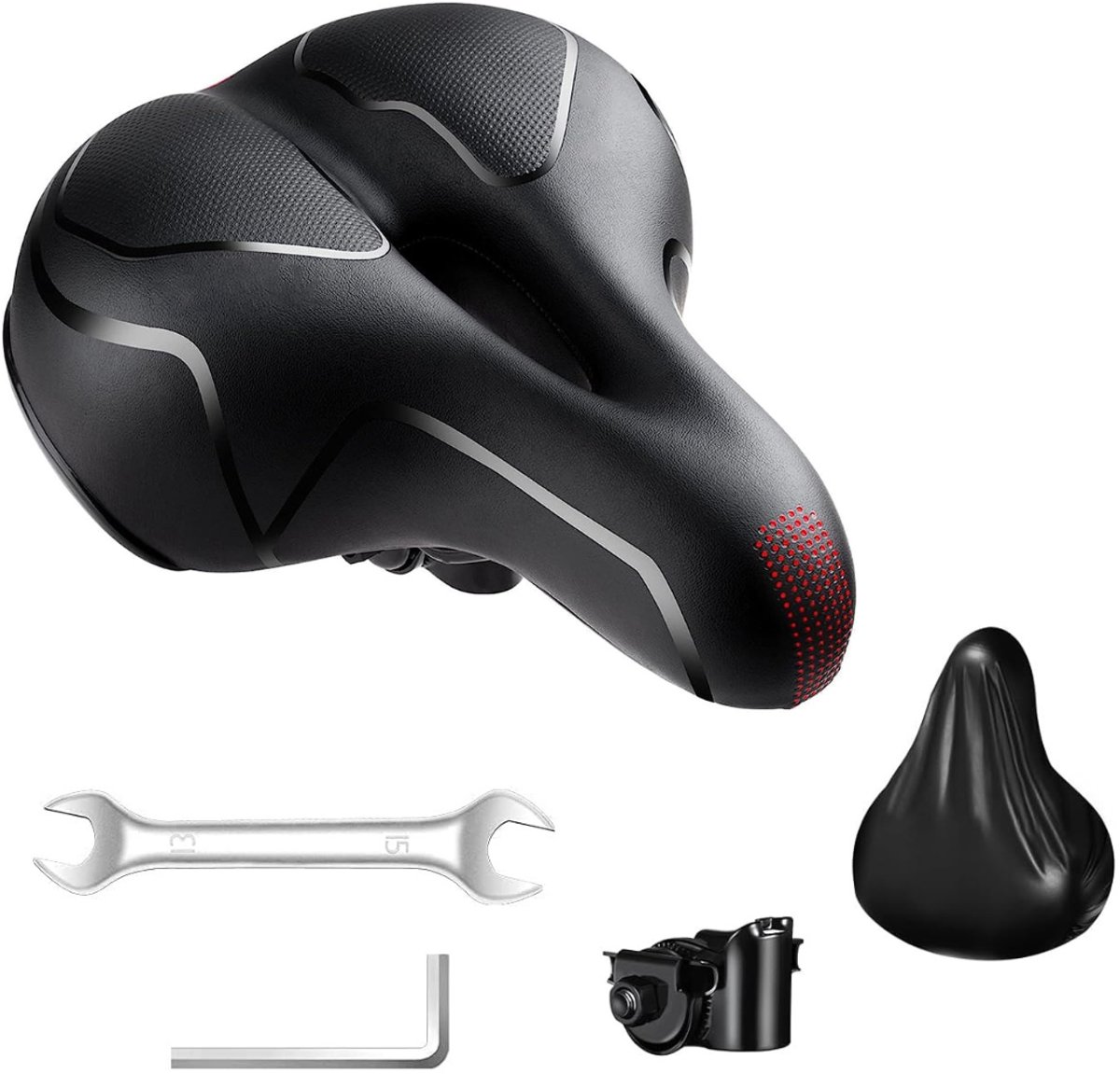 ApexArte® Fietszadel Comfort Gel - Ergonomisch Zadel - Lange Fietsritten - Zwart