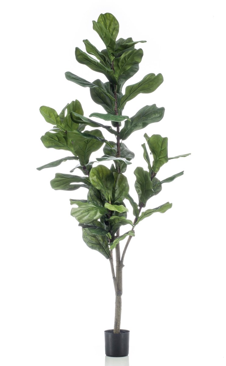 Emerald Kunstboom Ficus Lyrata 150cm - Kunstplant voor binnen - Ficus kunstplant Groen